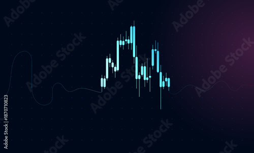Stock trading chart featuring financial indicators, graph patterns, and price analysis. and with Finance background with stock index chart, trade activity, and profit opportunity