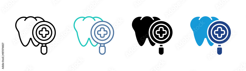 Fototapeta premium Dental Care icon set multiple style collection