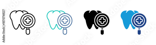 Dental Care icon set multiple style collection