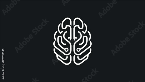 Brain illustration representing intelligence, thought, and cognitive processes in a creative design.