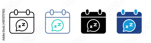 Sleep Schedule icon set multiple style collection