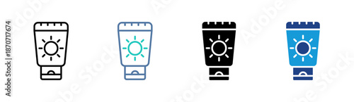 Sun Protection icon set multiple style collection