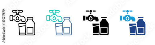 Healthy Drink icon set multiple style collection