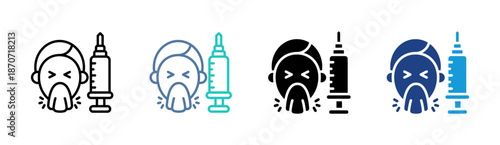 Sick Care icon set multiple style collection