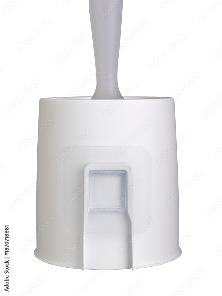 Obraz premium Adhesive Mounted Plastic Toilet Brush Holder with Modern Design, detail – Back View