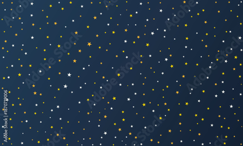 Abstract starry night sky background set. Vector space texture with colorful gradients and scattered stars in gold, blue, and purple for galaxy, cosmos, or festive wallpaper.