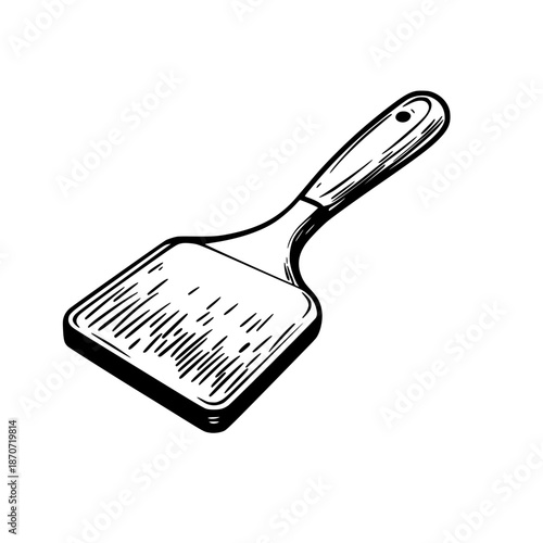 Vintage Kitchen Essential: Classic Griddle Scraper | Clean, isolated vector art for creative projects.