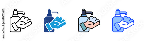 Hand Hygiene icon set multiple style collection