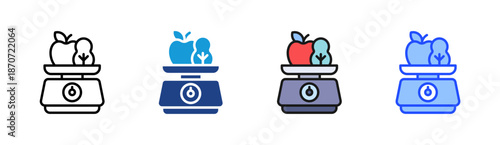 Weight Control icon set multiple style collection
