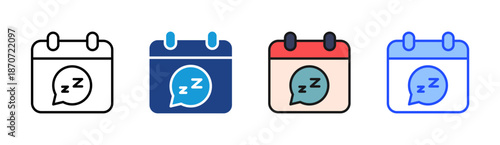Sleep Schedule icon set multiple style collection