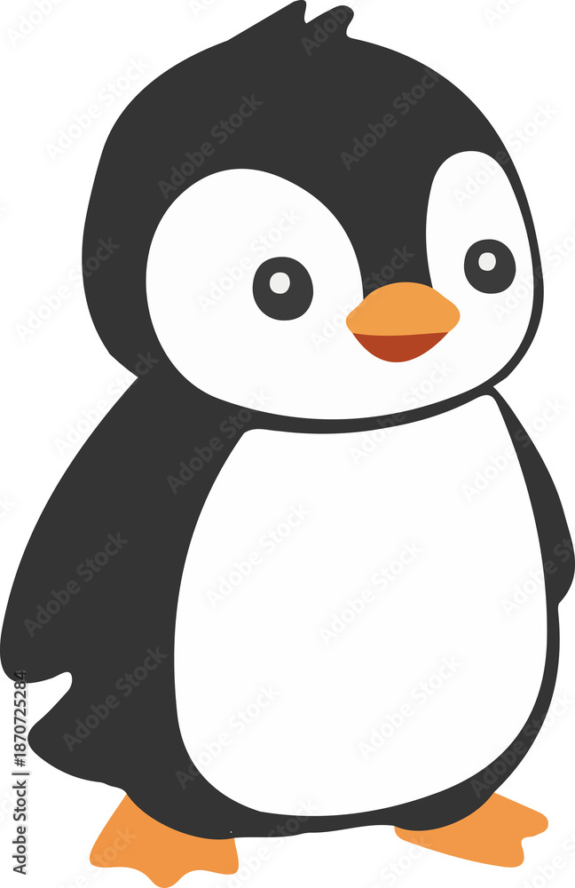 Fototapeta premium Happy Little Penguin Cartoon