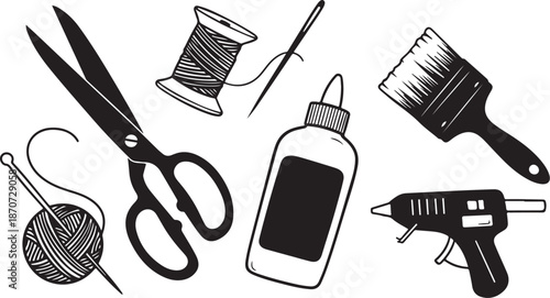 Crafting tools and supplies for DIY projects at home