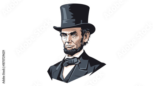 Illustration of a distinguished man wearing a top hat and formal attire.