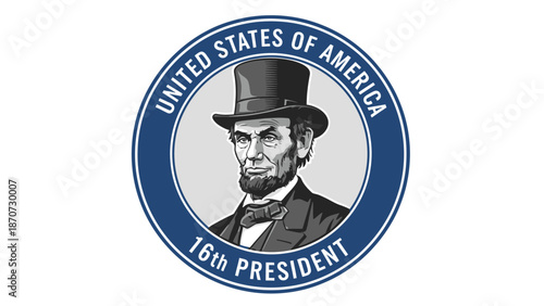 Illustration of Abraham Lincoln as the 16th President of the United States.