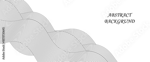 Seamless abstractwaves pattern. Black and white background