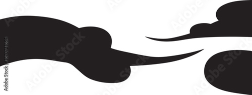 Black clouds on a white background illustration design