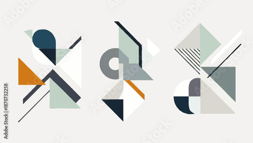 Geometric Shapes Abstract Composition Design Elements.
