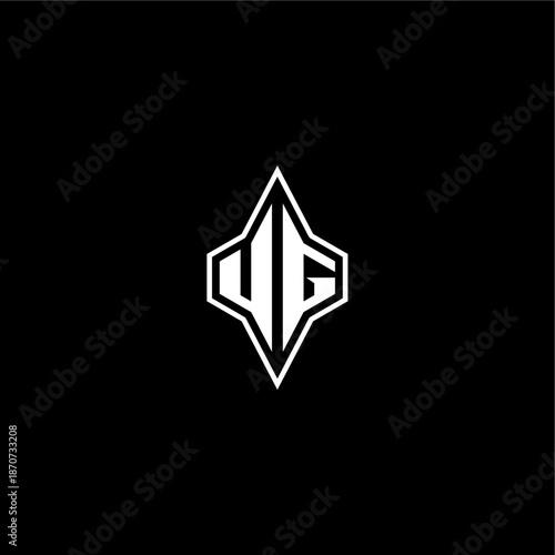 initial logo esport concept UG modern monogram gaming letter techno racing style design