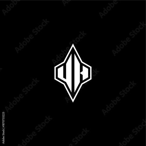 initial logo esport concept UH modern monogram gaming letter techno racing style design