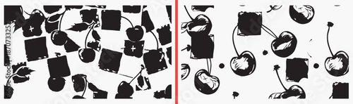 cherry fruit illustration, berry food drawing, fresh cherry artwork, organic berry design, hand drawn fruit clipart, sweet cherry illustration, stock berry artwork

