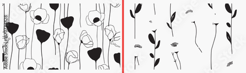 botanical plant illustration, floral branch drawing, nature botanical artwork, garden plant design, hand drawn branch clipart, organic floral illustration, stock botanical artwork

