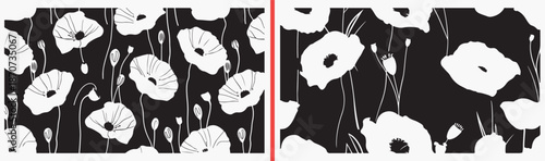 floral silhouette illustration, flower shadow drawing, botanical silhouette artwork, garden flower design, hand drawn shadow clipart, decorative floral illustration, stock silhouette artwork

