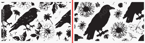 bird crow illustration, raven wildlife drawing, black crow artwork, flying raven design, hand drawn bird clipart, gothic crow illustration, stock raven artwork

