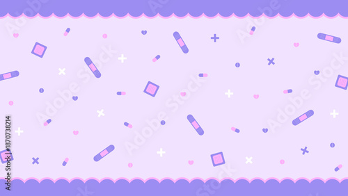 Bild auf Leinwand かわいい やみかわ 地雷系 薬 Landmine Look VTuber 配信 サムネイル バナー デザイン 背景 イラスト