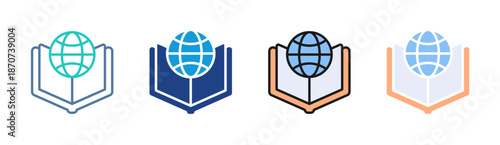 Global Education icon set multiple style collection