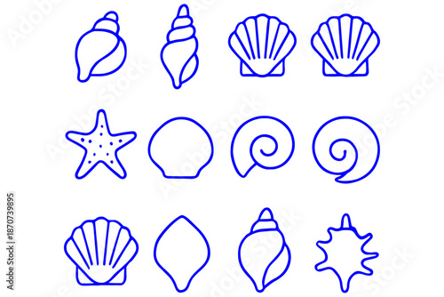 set of Sea Shells ,
Sea Shells Collection, Vintage Hand-Drawn Marine Art