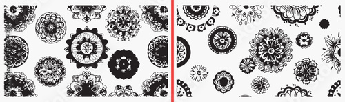 mandala circle illustration, decorative pattern drawing, ornamental mandala artwork, ethnic circle design, hand drawn pattern clipart, geometric mandala illustration, stock decorative artwork

