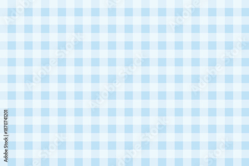 Seamless gingham pattern checkered background in soft sky blue and white