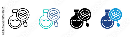 Food Analysis icon set multiple style collection