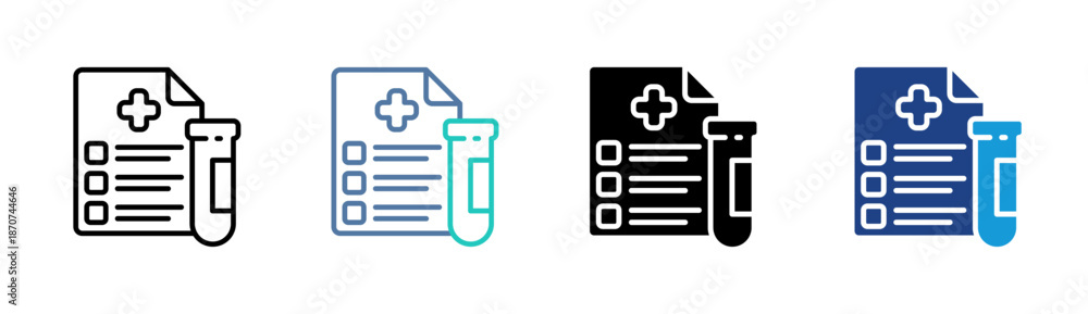 Fototapeta premium Medical Report icon set multiple style collection