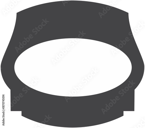 A simple dark gray watch face with a white background