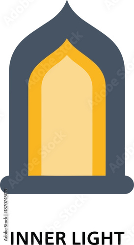 Free Download Ramadan Lantern Icon with Inner Light, Islamic Window Vector for Eid and Ramadan Kareem Design - GFXLoad