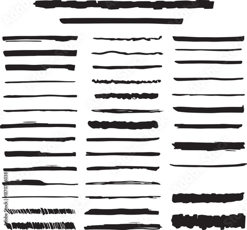set of black and white Adobe Illustrator brushes