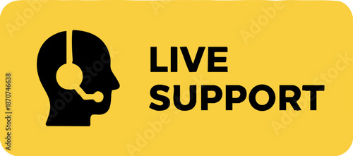 Live Support Icon Graphic for Customer Service Assistance