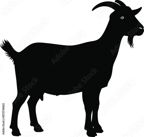 Ramadan Eid al-Adha Goat Silhouette Vector for Qurbani Sacrifice and Islamic Festival Design