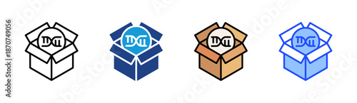 Dna Package icon set multiple style collection