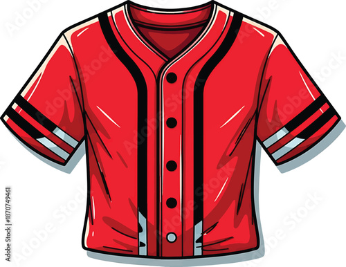 Red baseball jersey vector illustration