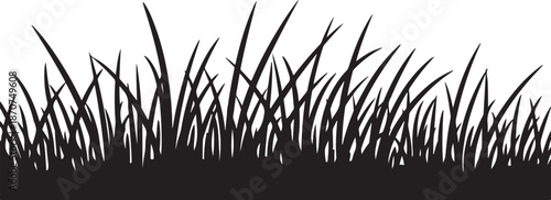 Wallpaper Mural Black Silhouette of Grass on White Background Illustration Torontodigital.ca