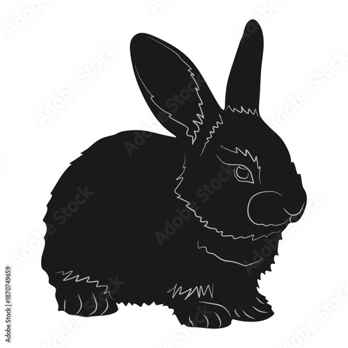 rabbit silhouette vector design for easter day eps 5