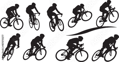 Cycling Silhouettes in Various Dynamic Motion Postures