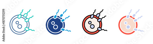 Fertilization icon set multiple style collection