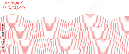 red geometric seamless repetitive Colorful vector curvy waves pattern texture background.