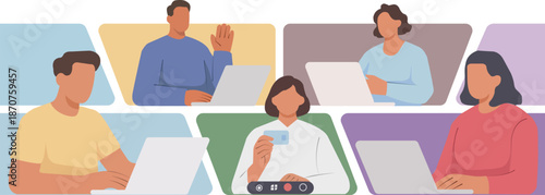 Online Meeting Basic RGB Flat Illustration
