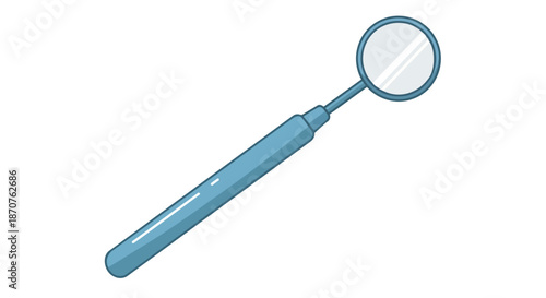 Dental Mirror Illustration for Oral Health and Dentist Check-up