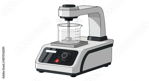 Laboratory Overhead Stirrer Mixing Solution in Beaker, Scientific Equipment