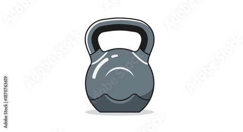 Grey Kettlebell Illustration for Fitness, Strength Training, and Gym Workouts